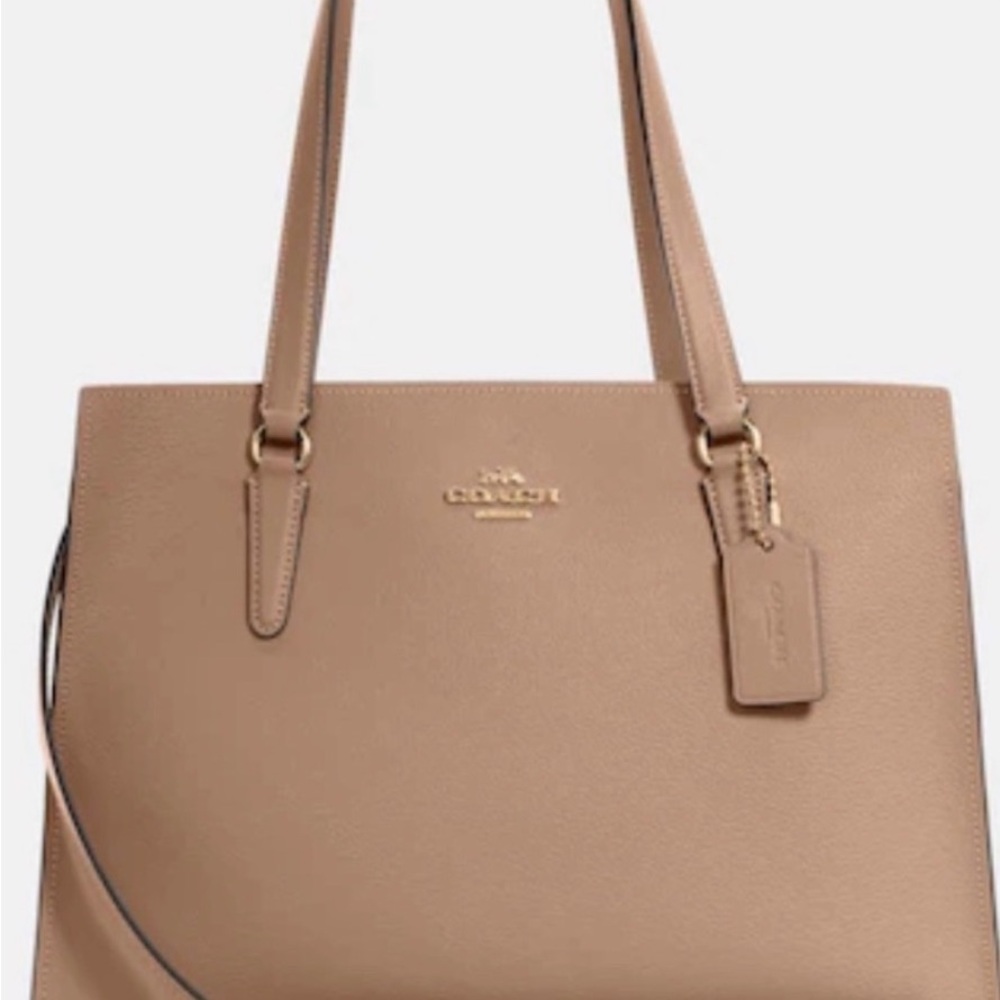 Coach Beige Leather mollie Tote lightly used